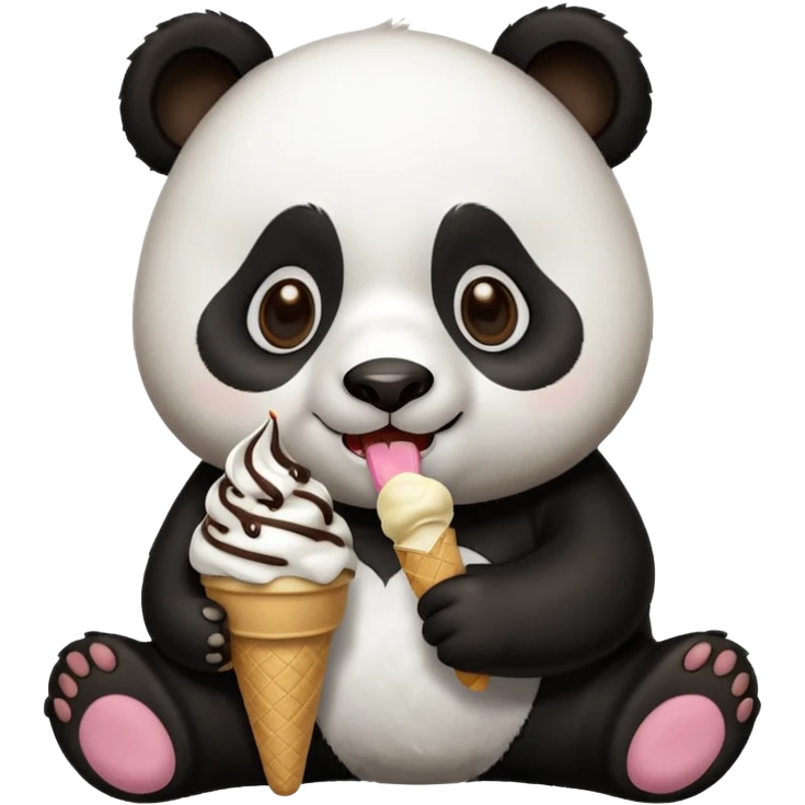 Panda eating ice cream emoji