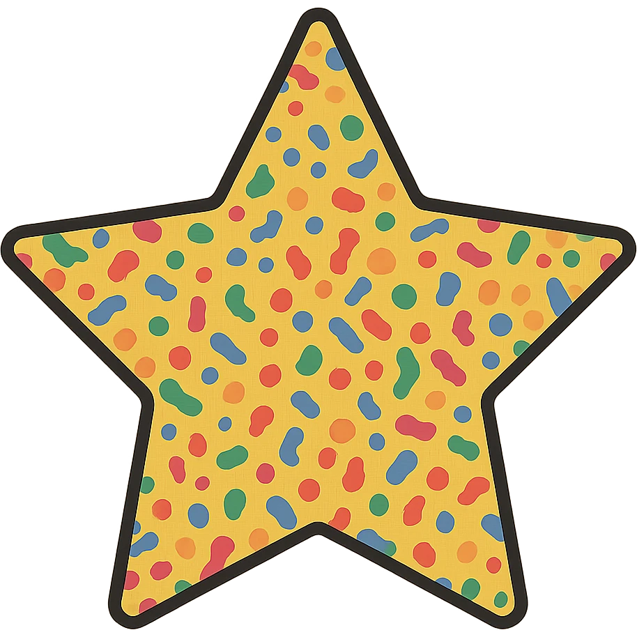 star with a confetti pattern emoji