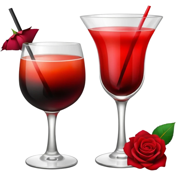 🍸+🍹+🖤+🌹 emoji