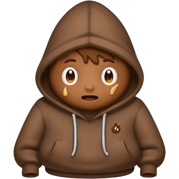 Poop wearing a hoodie emoji