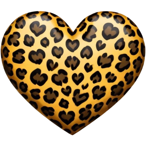 Black loepard print heart  emoji