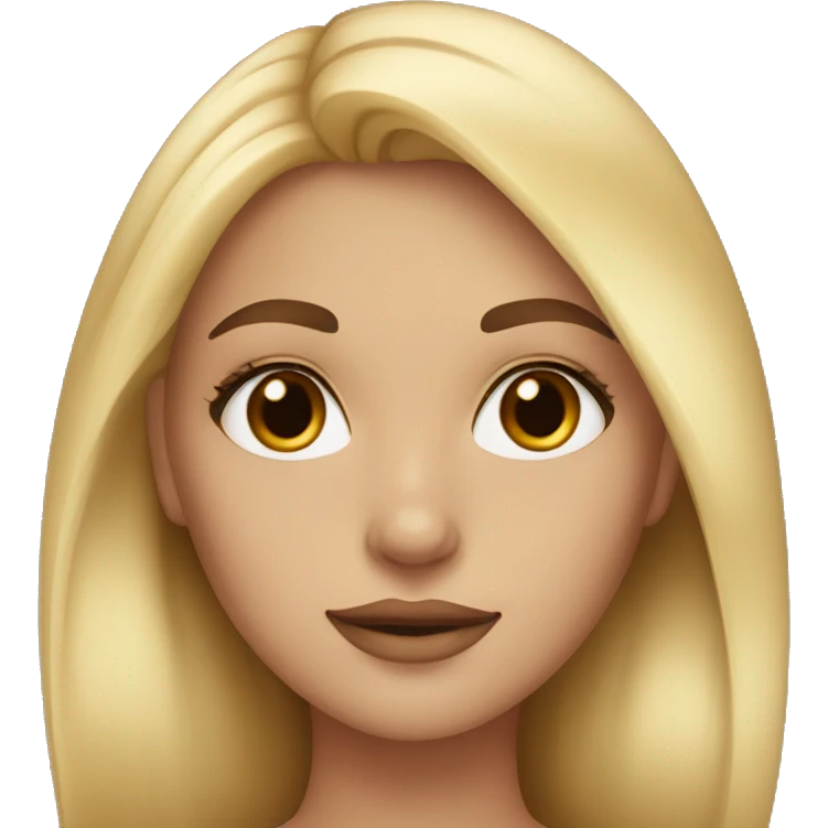 Blonde girl with makeup and brown eyes emoji