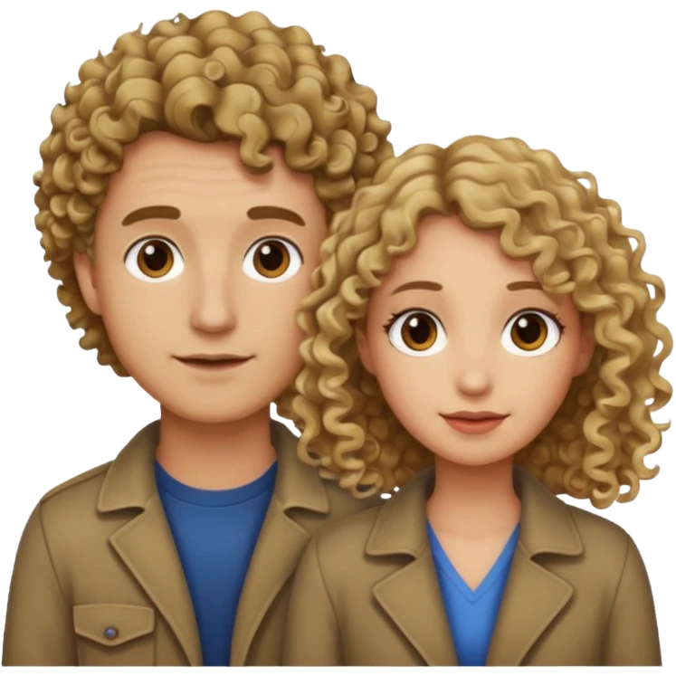 couple male dirty blonde hair female curly dark brown hair emoji