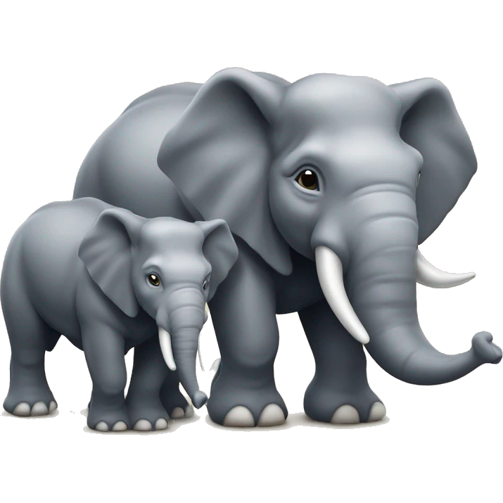 Rhinocéros et éléphant portant une couronne d’empereur qui rigolent  emoji