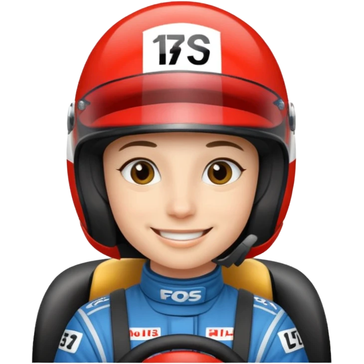 Moi dans une voiture de course emoji
