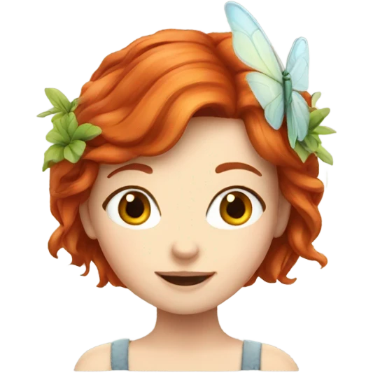 Girl with redhead, fairy style  emoji