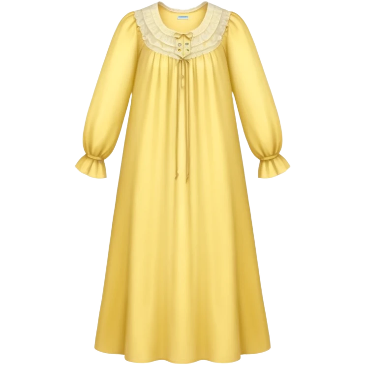 victorian nightgown long sleeve yellow emoji