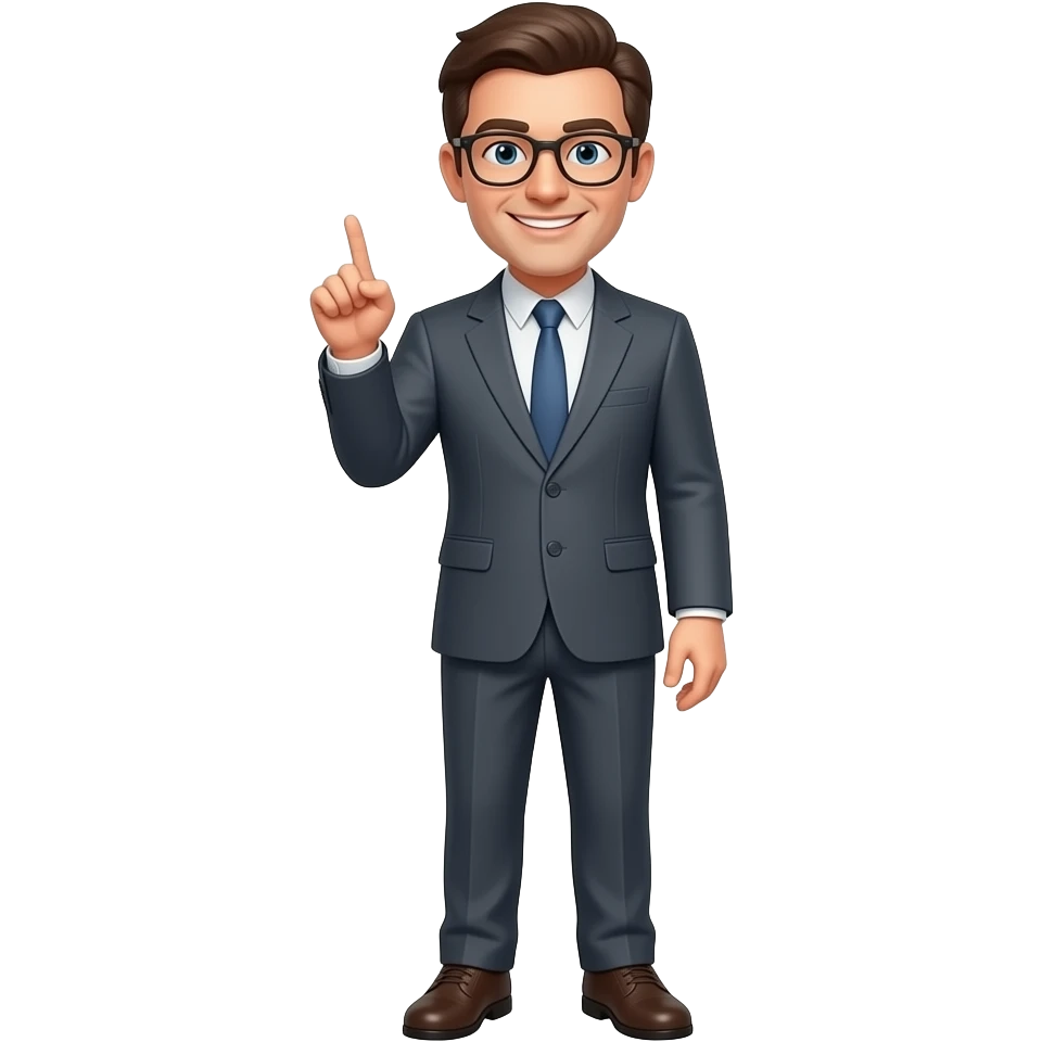 emoticono et con cara de señor sonriendo y apuntando con un dedo emoji