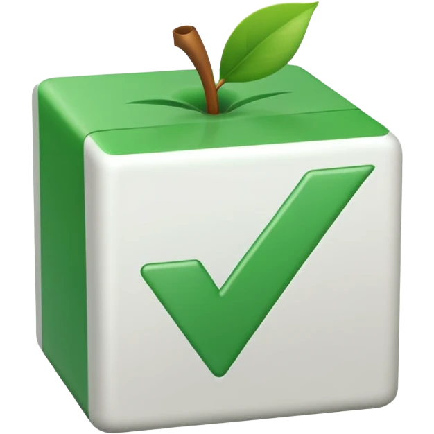 white heavy check mark emoji, green check mark inside a white box with rounded corners, classic Apple/Google emoji style emoji
