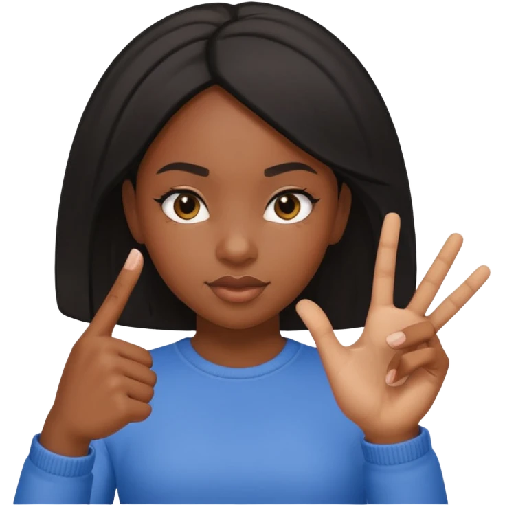 black girl flipping off camera emoji