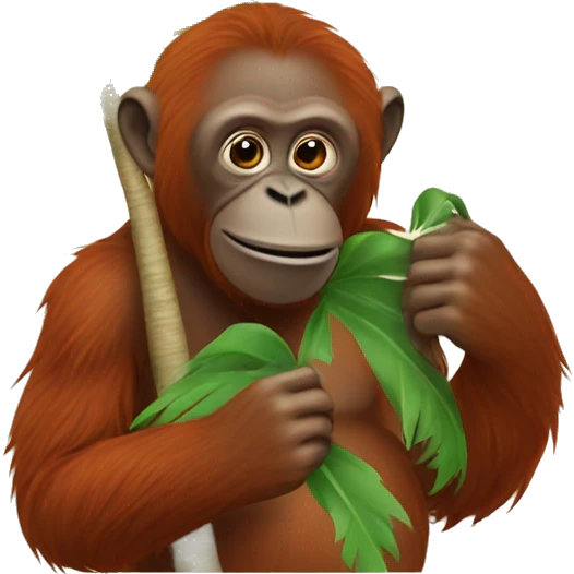 Orangután holding palm tree emoji