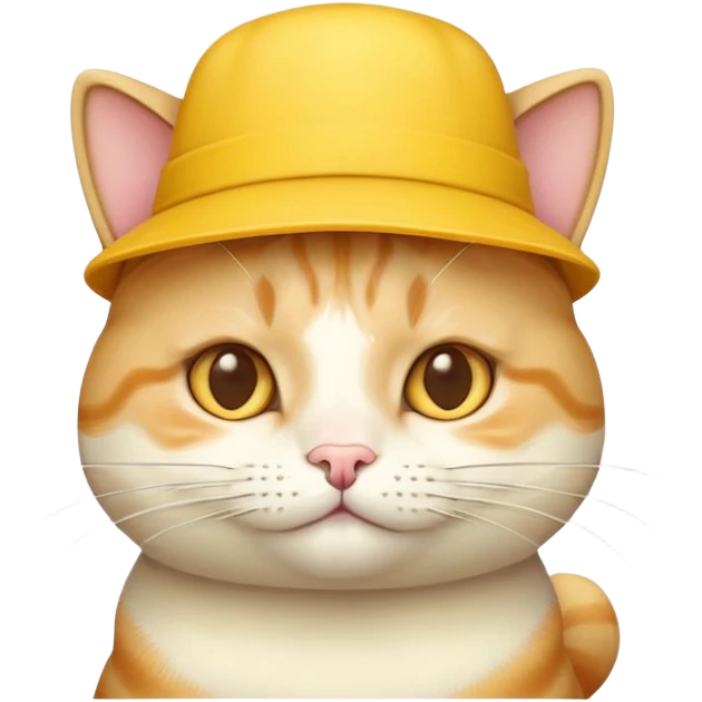cheese cat wearing a yellow hat emoji