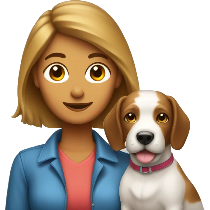 mulher branca de cabelos castanhos como pet sitter emoji