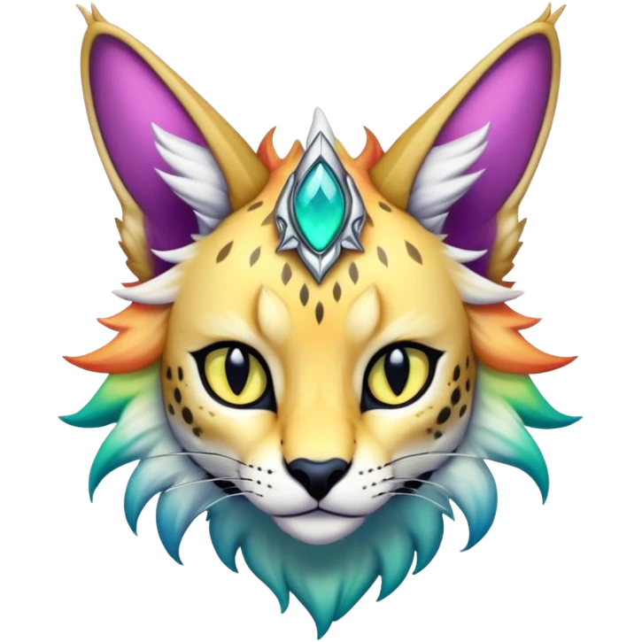 Epic Edgy Colorful ethereal eldritch Sergal-Serval-Fionbri emoji