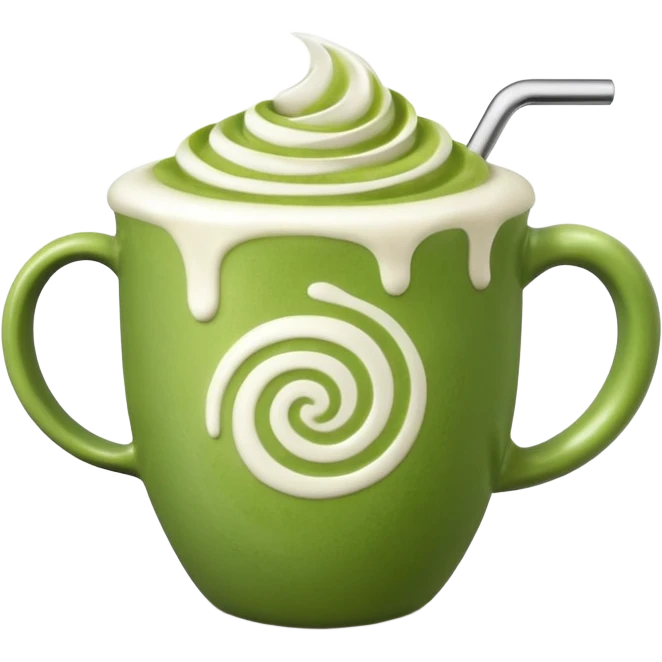 Ein  matcha Latte einer Schleife oben drauf emoji