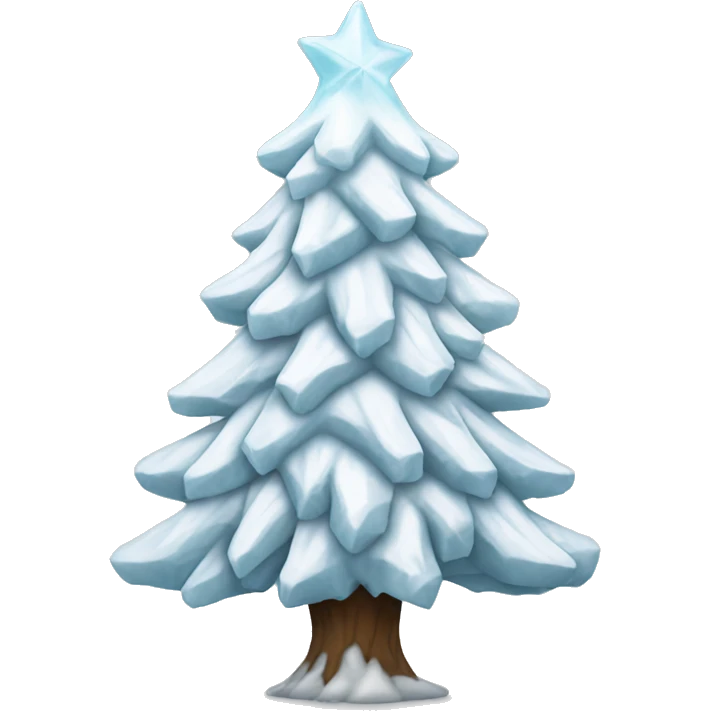 Ice chiseled white Christmas tree emoji
