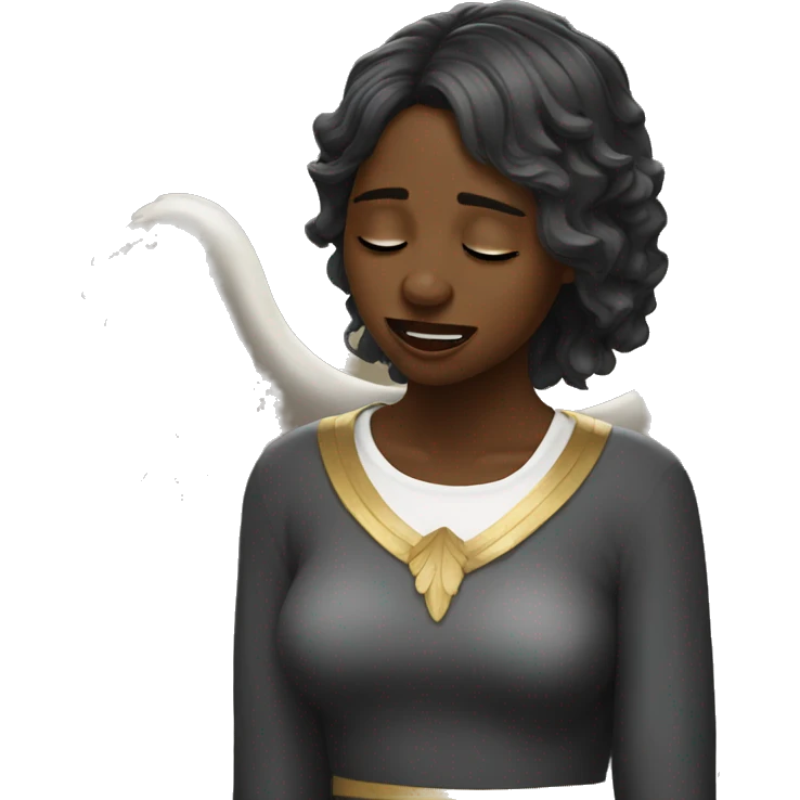 Black angel woman crying emoji