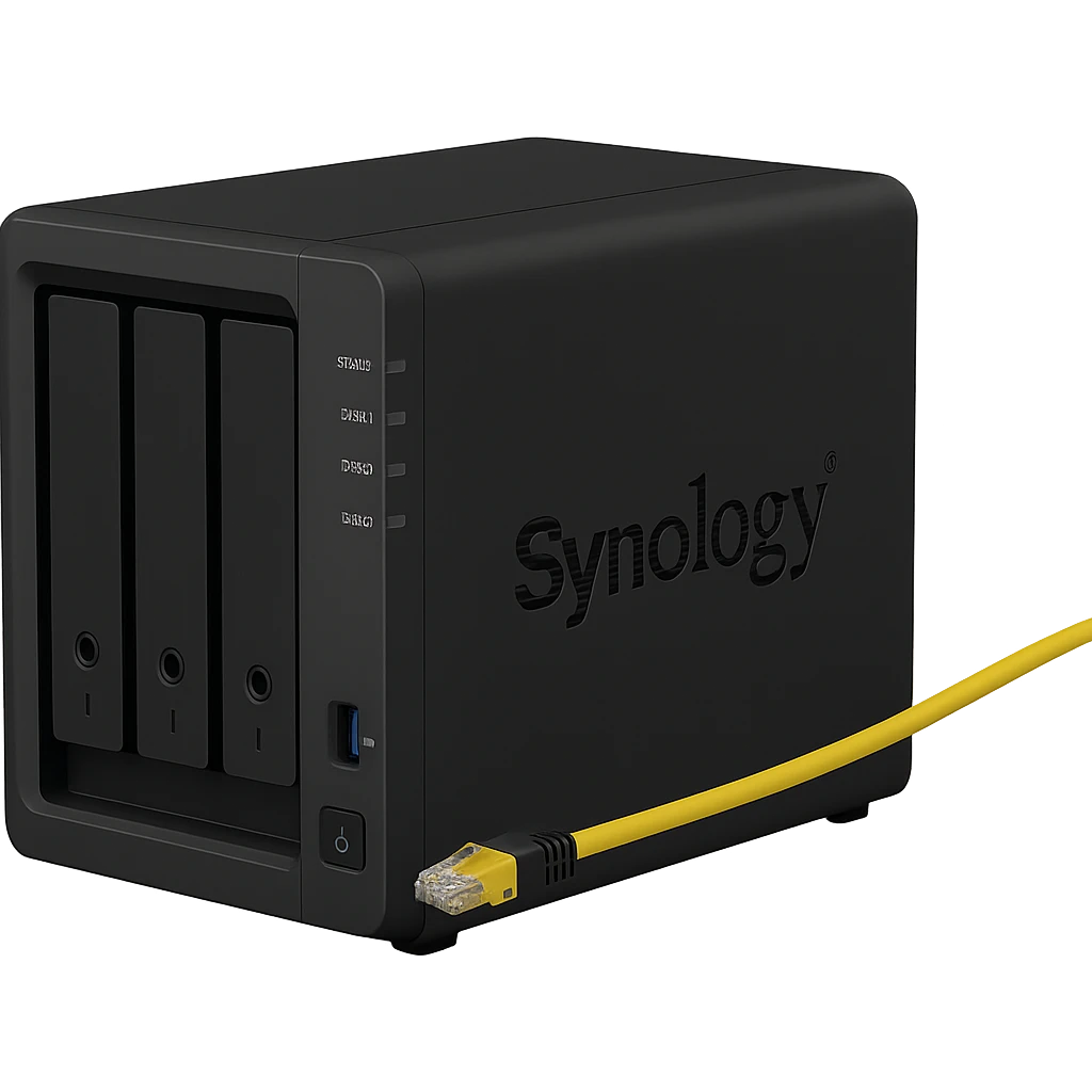 Synology NAS with a network cable plugged in emoji