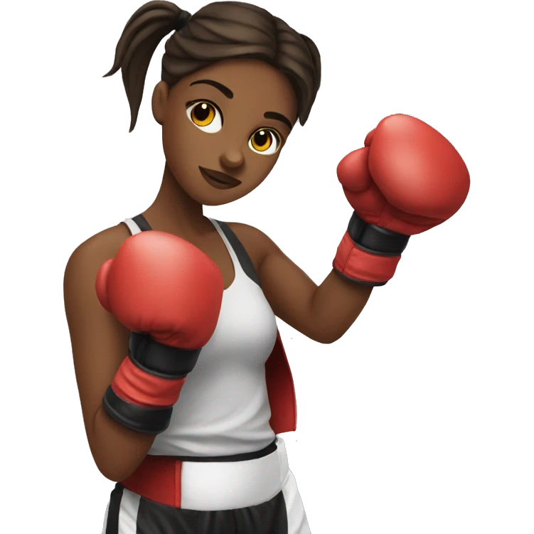 Boxer girl with gloves emoji
