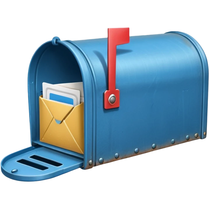 empty open blue mailbox emoji