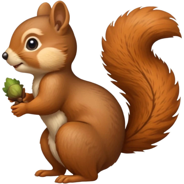 A cute little squirrel, full body, standing in side view. emoji