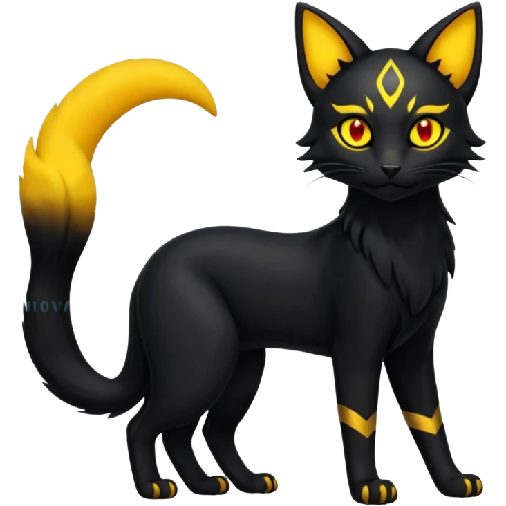 Umbreon-Litten-Bastet-Fakémon-hybrid-creature (full body)  emoji