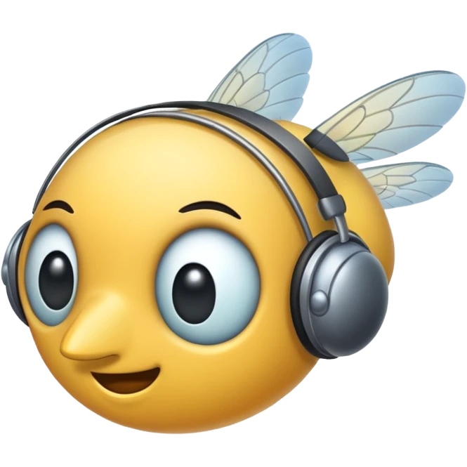 fly with headhpones on emoji