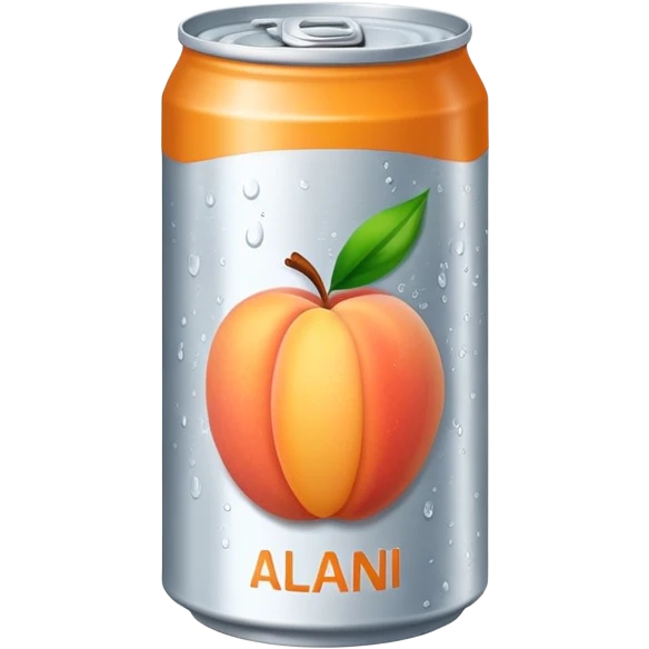 A can of Alani that is flavored juicy peach emoji