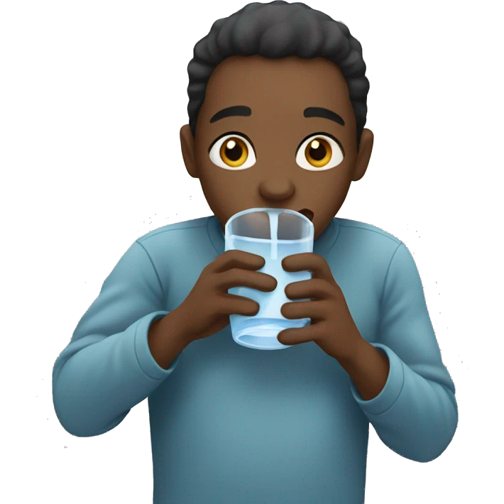 Black people drinking water emoji