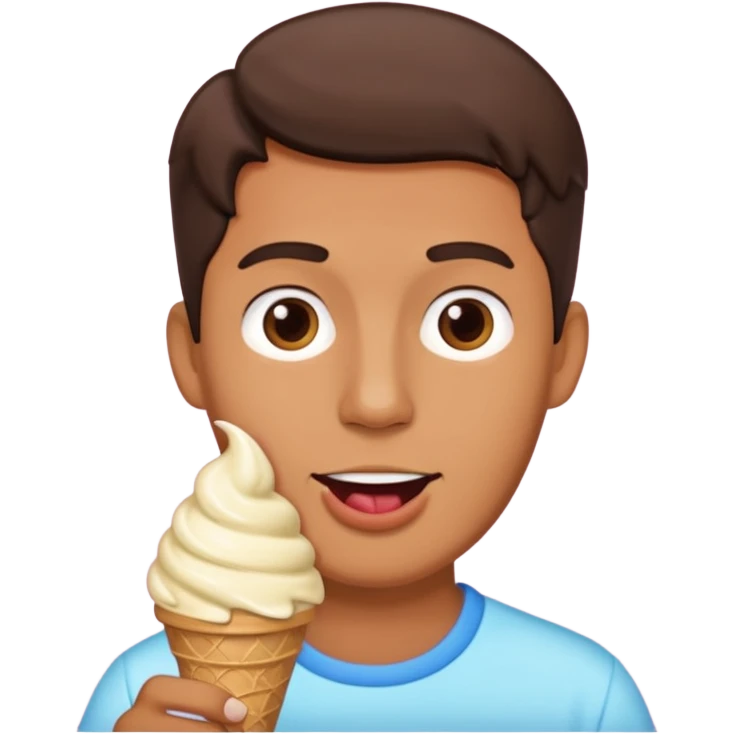 Uomo che mangia il gelato emoji