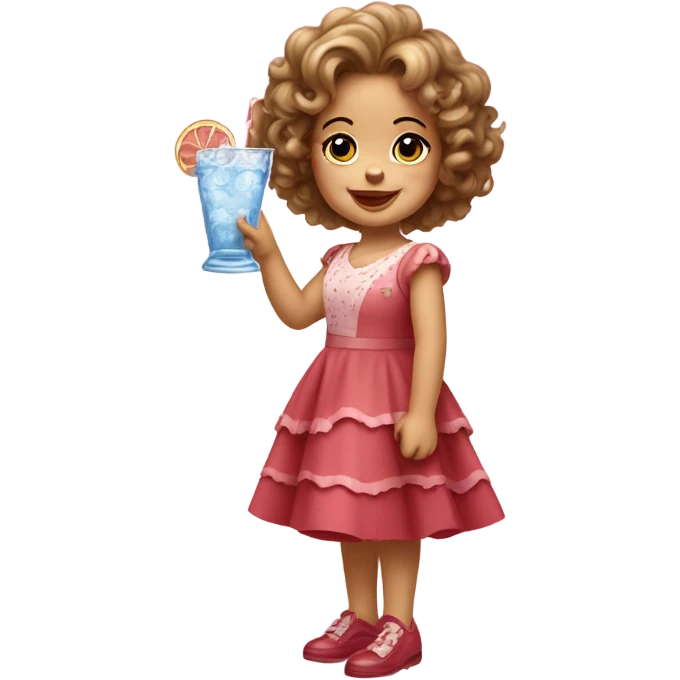 Shirley temple with ice  emoji