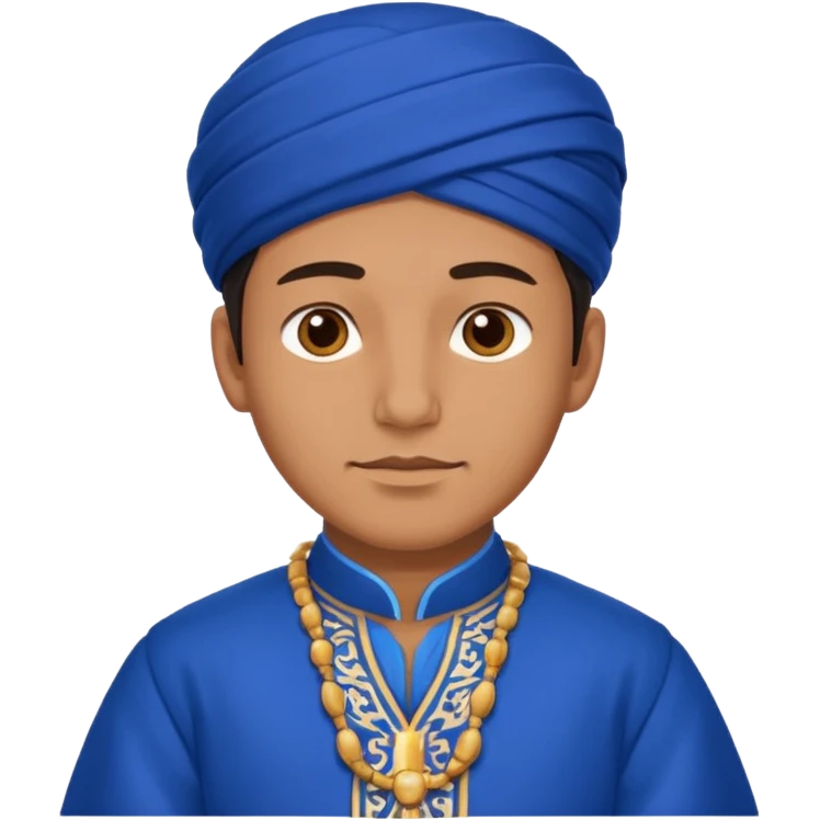 blue tradationals clothe  with man emoji