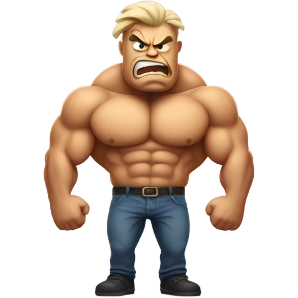 angry emoji with muscles emoji