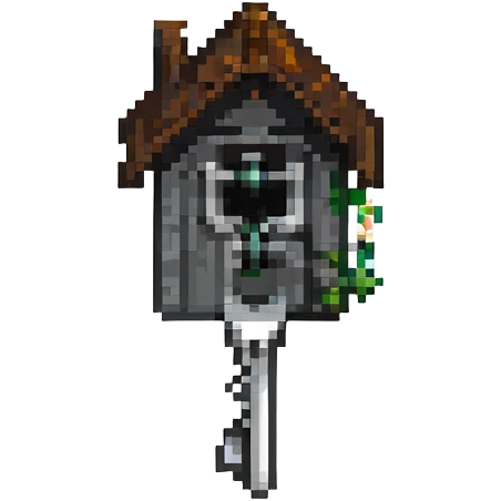 modern house key in pixel art style emoji
