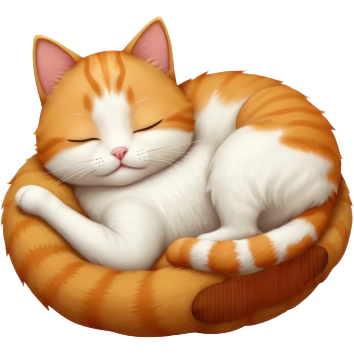ginger and white small cat upside down with eyes closed emoji