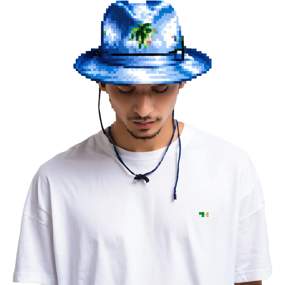 Синяя панамка со шнурком, no background emoji