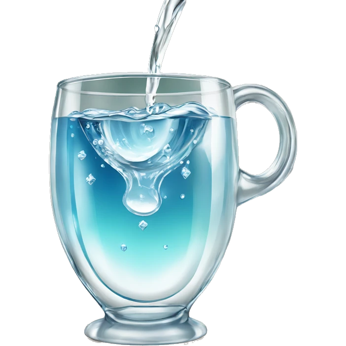 Cup of water poured into a beautiful clear bejeweled glass  emoji