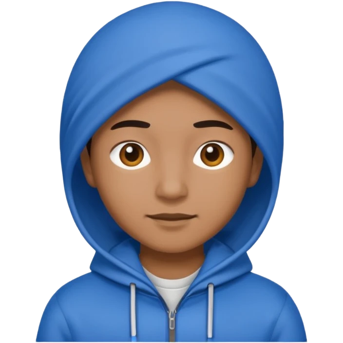 a crip wearing blue emoji