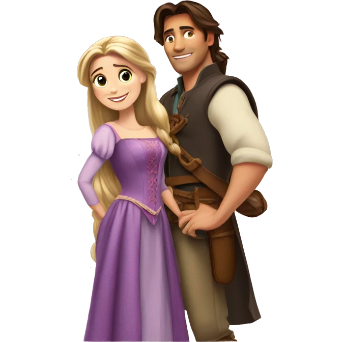Rapunzel with Flynn rider emoji