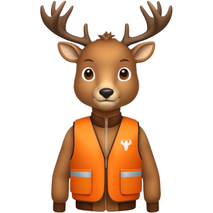 crea una mascota de equipo que sea un venado de cuerpo completo y lleve un chaleco con el nombre de telamon que en el chaleco diga telamon, el chaleco de color naranja emoji