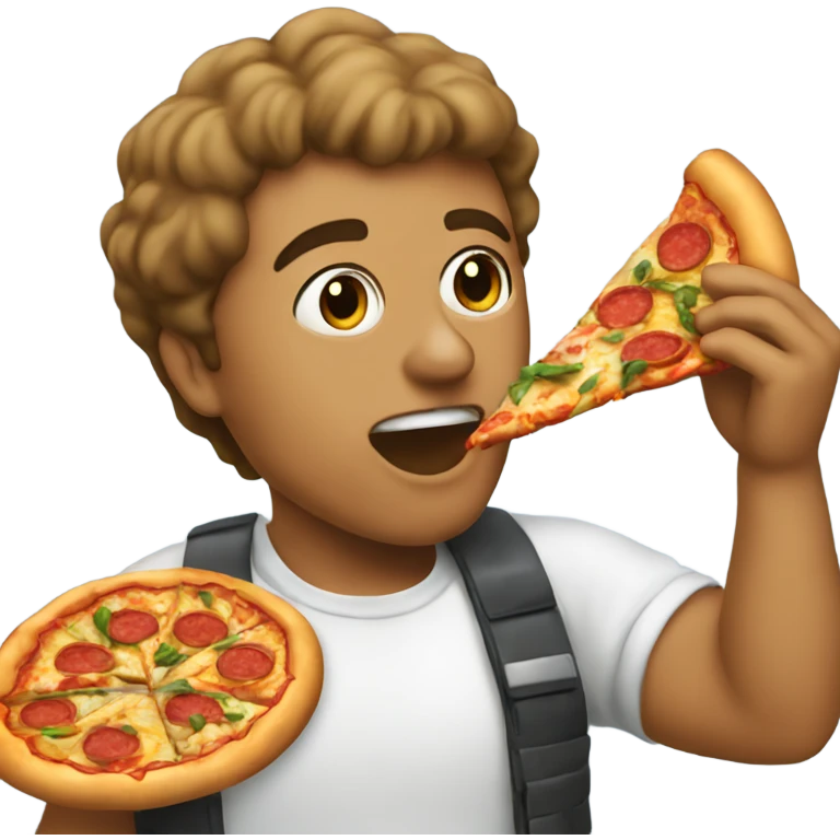 Me eating a pizza emoji