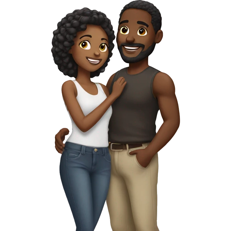 Black couple in love emoji