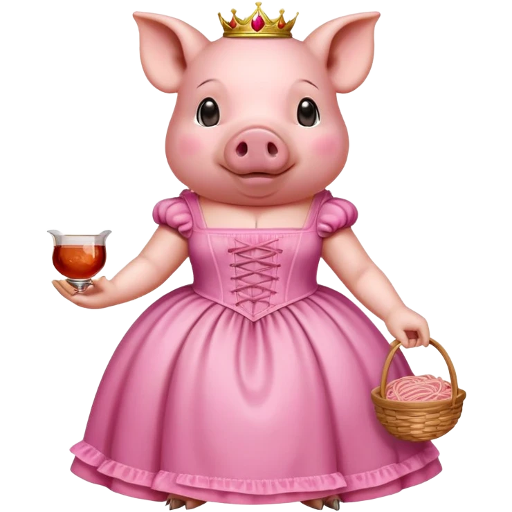   renaissance monalisa pig with pink spaghetti background  emoji