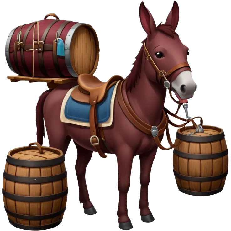 Mule carrying wine emoji