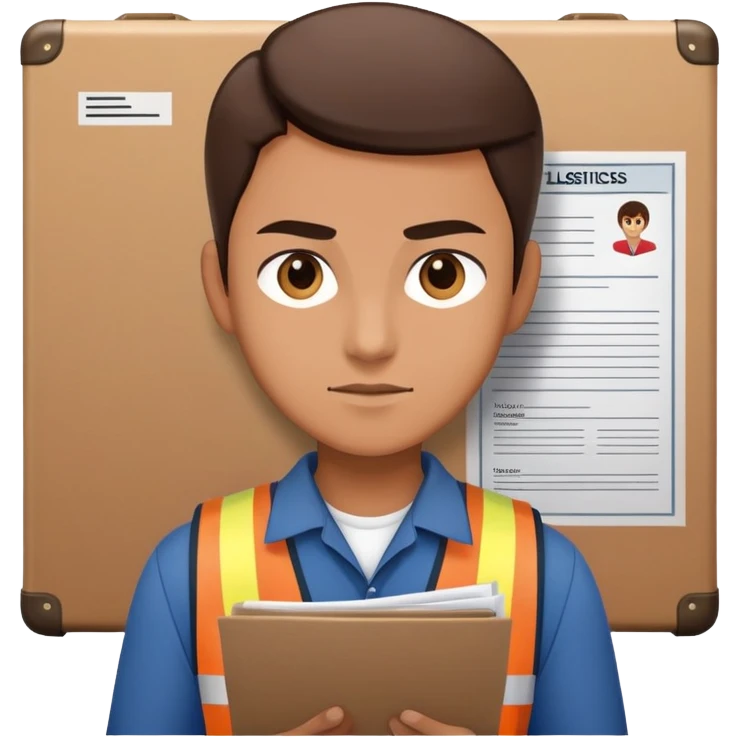 logistics specialist working with shipping documents emoji