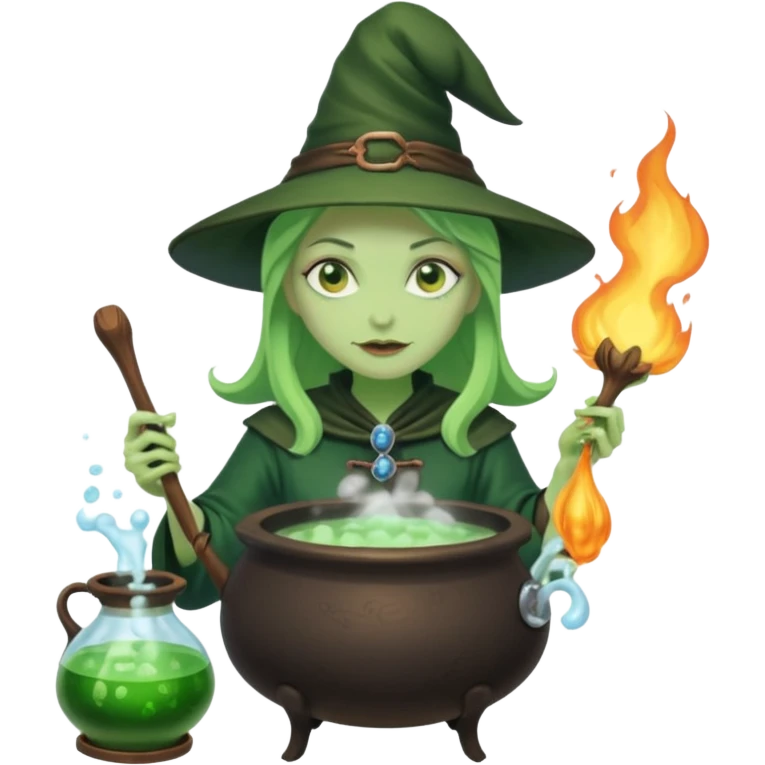 green witch cooking potion emoji