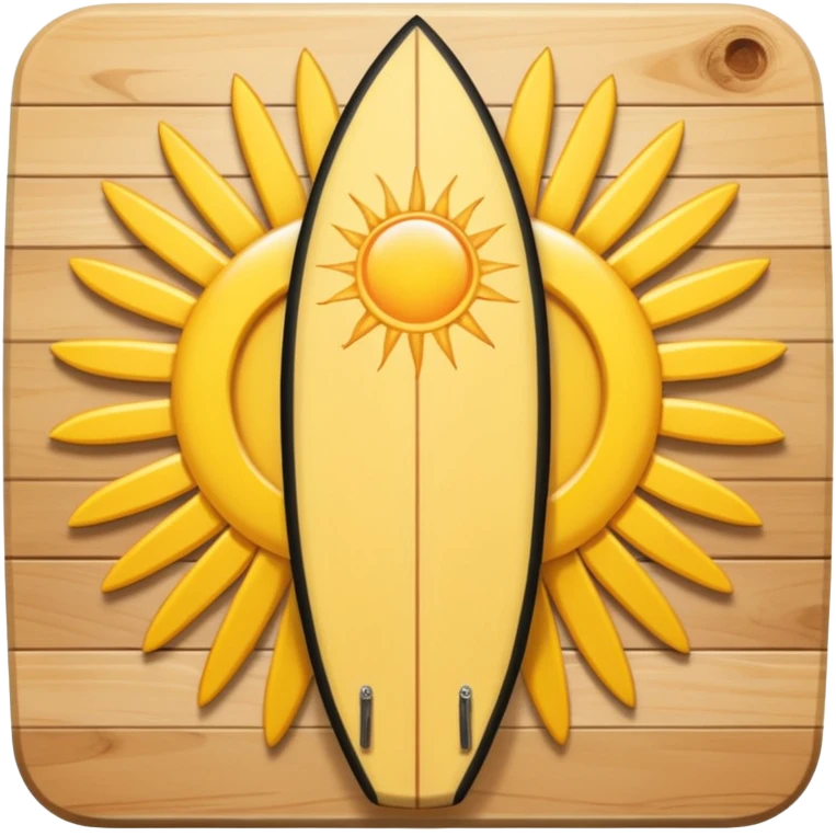 Surfboard with sun logo in the contre emoji