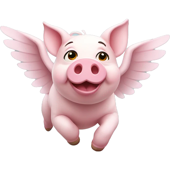 Flying pig with wings emoji