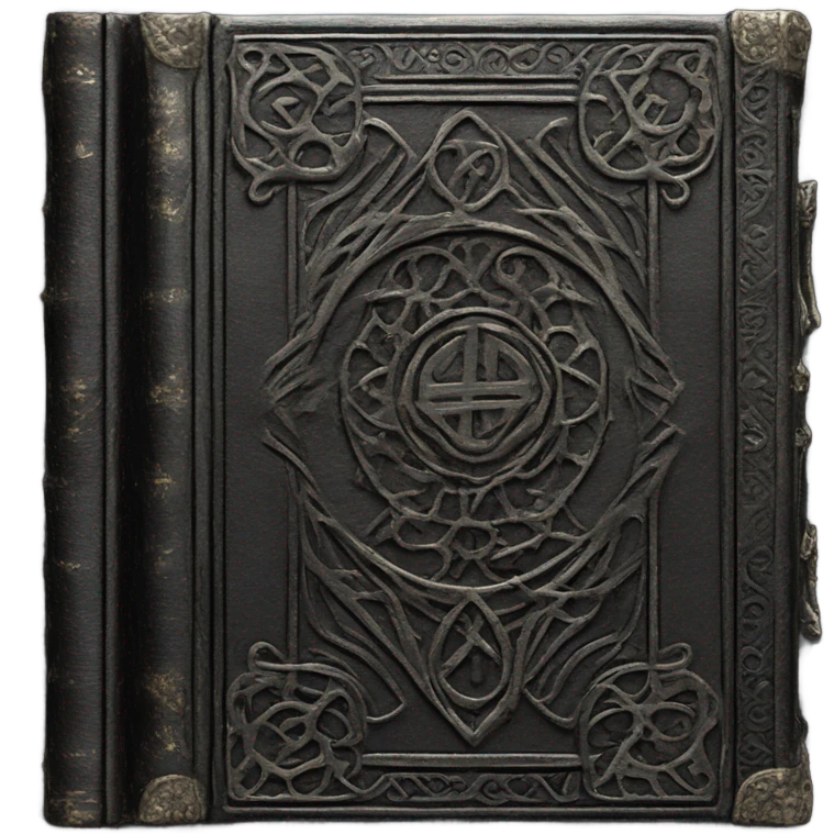 Black old Gothic book emoji