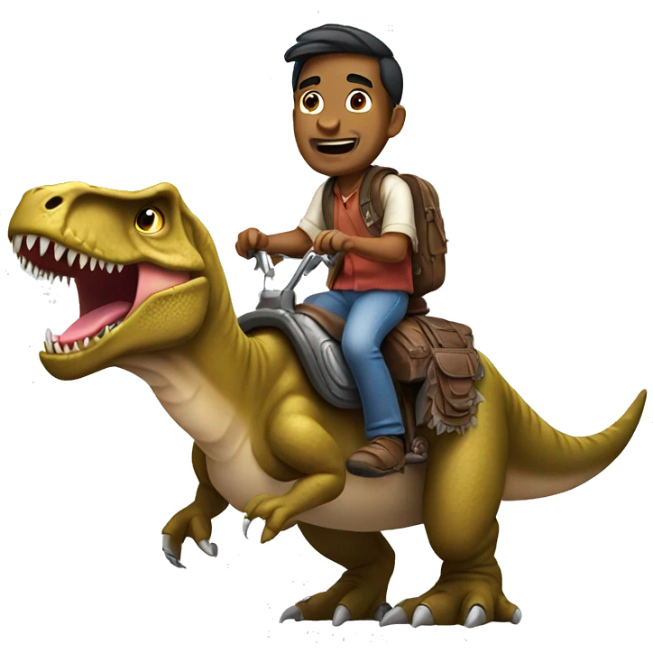Indian man riding t-Rex emoji